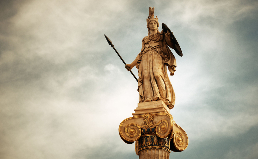 The statue of Athena.