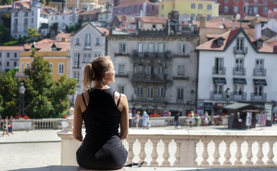 woman sitting Sintra