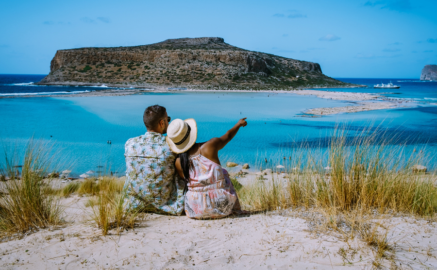 two people on a beach, Crete