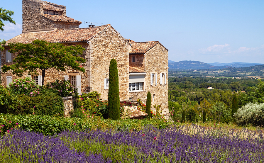 Beautiful house situated near blooming lavender with incredible view on Provence, France.